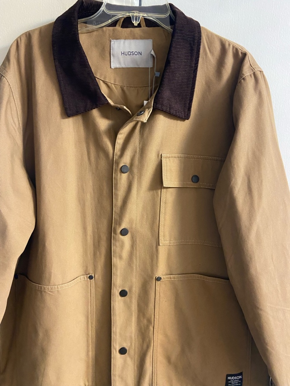 Hudson khaki brown chore barn jacket corduroy collar men XL NWT - Picture 4 of 9